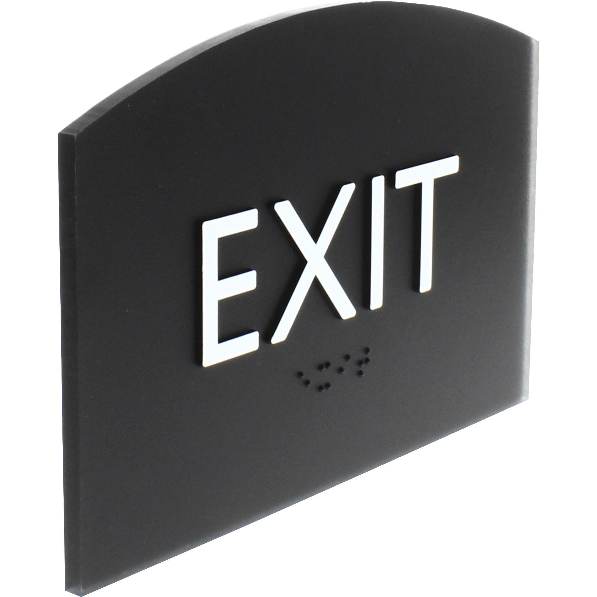 lorell-exit-sign-1-each-45-width-x-68-height-rectangular-shape-easy-readability-braille-plastic-black-black_llr02680 - 3