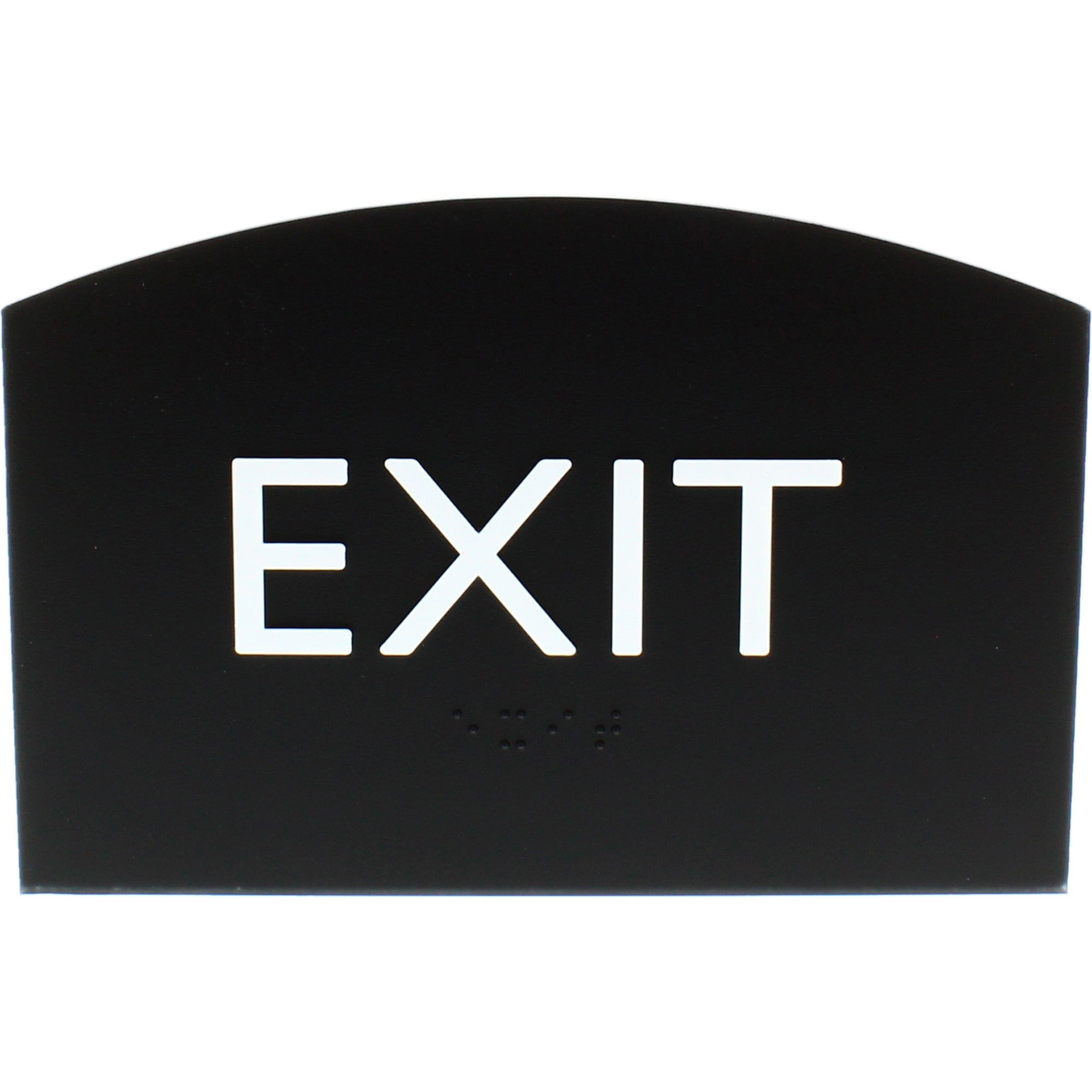 lorell-exit-sign-1-each-45-width-x-68-height-rectangular-shape-easy-readability-braille-plastic-black-black_llr02680 - 1