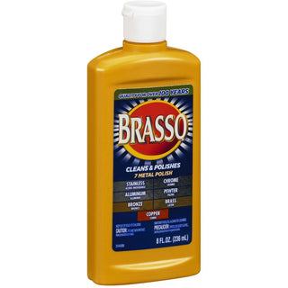 Brasso Metal Polish - 8 fl oz (0.3 quart)Bottle - 8 / Carton - Tan