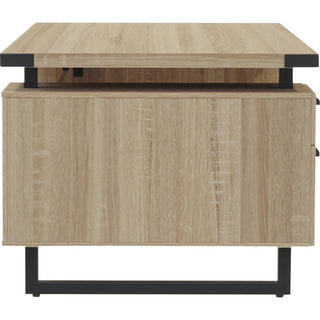 Safco Mirella Free Standing Desk Top with Modesty Panel - 72" x 36" x 1.6" Top - Box Drawer(s) - Material: Particleboard - Finish: Sand Dune, Laminate