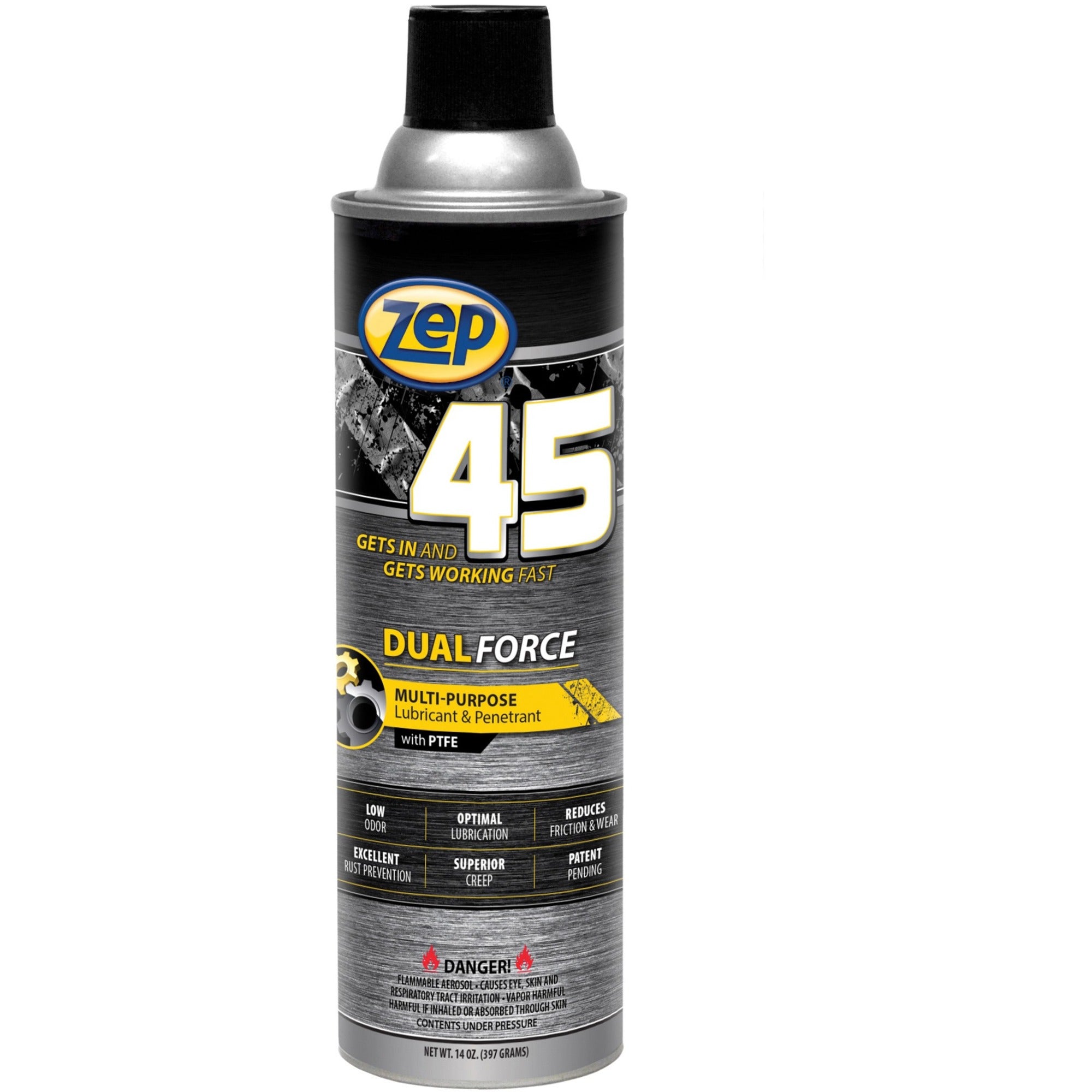 Zep 45 Dual-Force Lubricant/Penetrant - 14 fl oz - Corrosion Resistant - 1 Each - 1