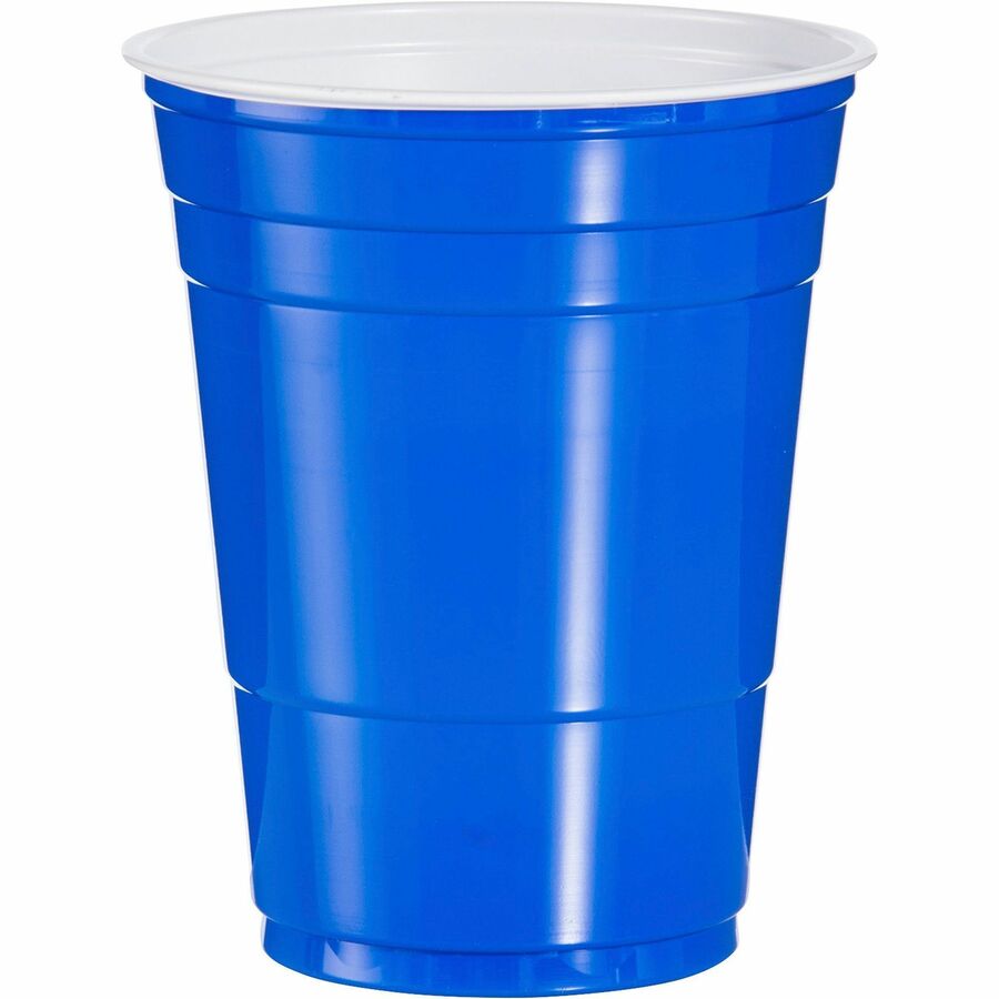 Solo 16 oz Plastic Cold Party Cups - 50.0 / Bag - Round - 20 / Carton - Translucent - Polystyrene - Cold Drink, Party, Soda, Juice, Concession Stand - 5