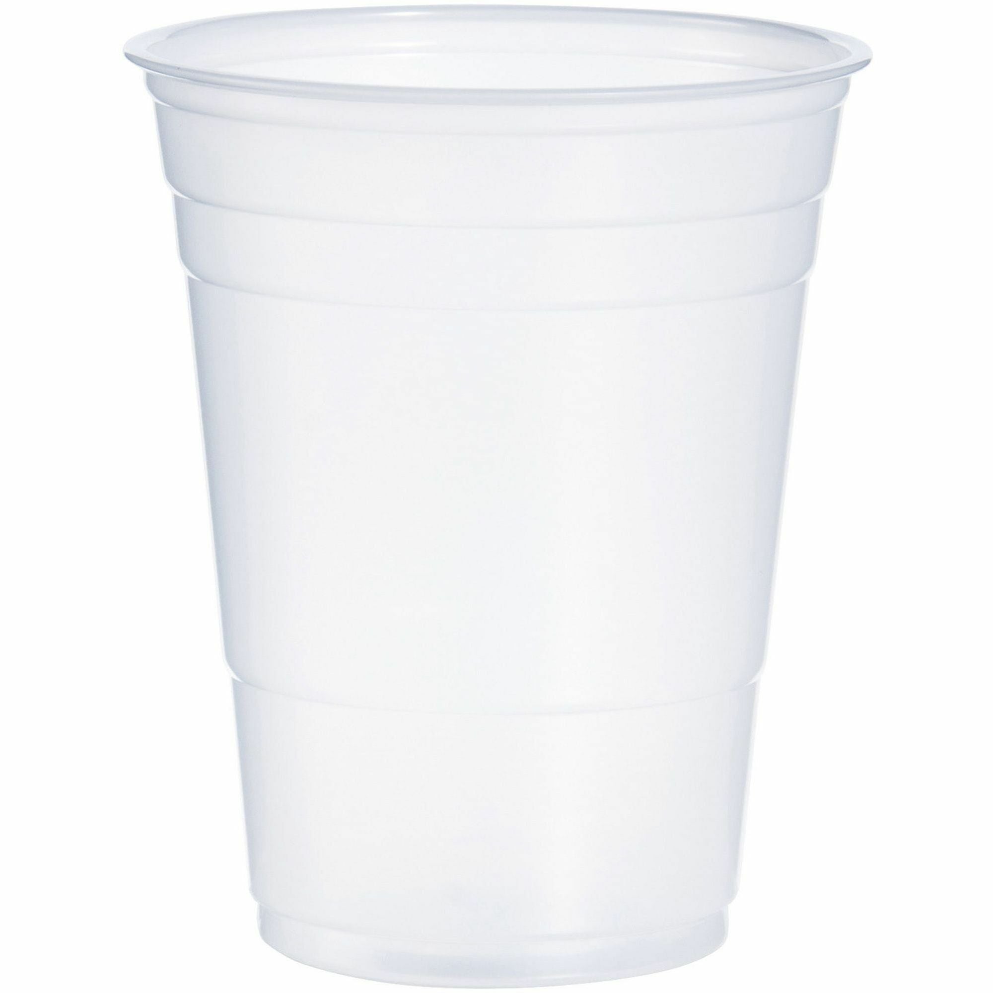 Solo 16 oz Plastic Cold Party Cups - 50.0 / Bag - Round - 20 / Carton - Translucent - Polystyrene - Cold Drink, Party, Soda, Juice, Concession Stand - 1