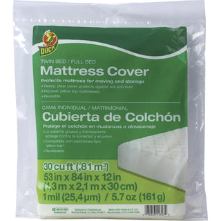 duck-brand-twin-full-bed-mattress-cover-84-length-x-53-width-plastic-clear-1-each_duc1140235 - 1