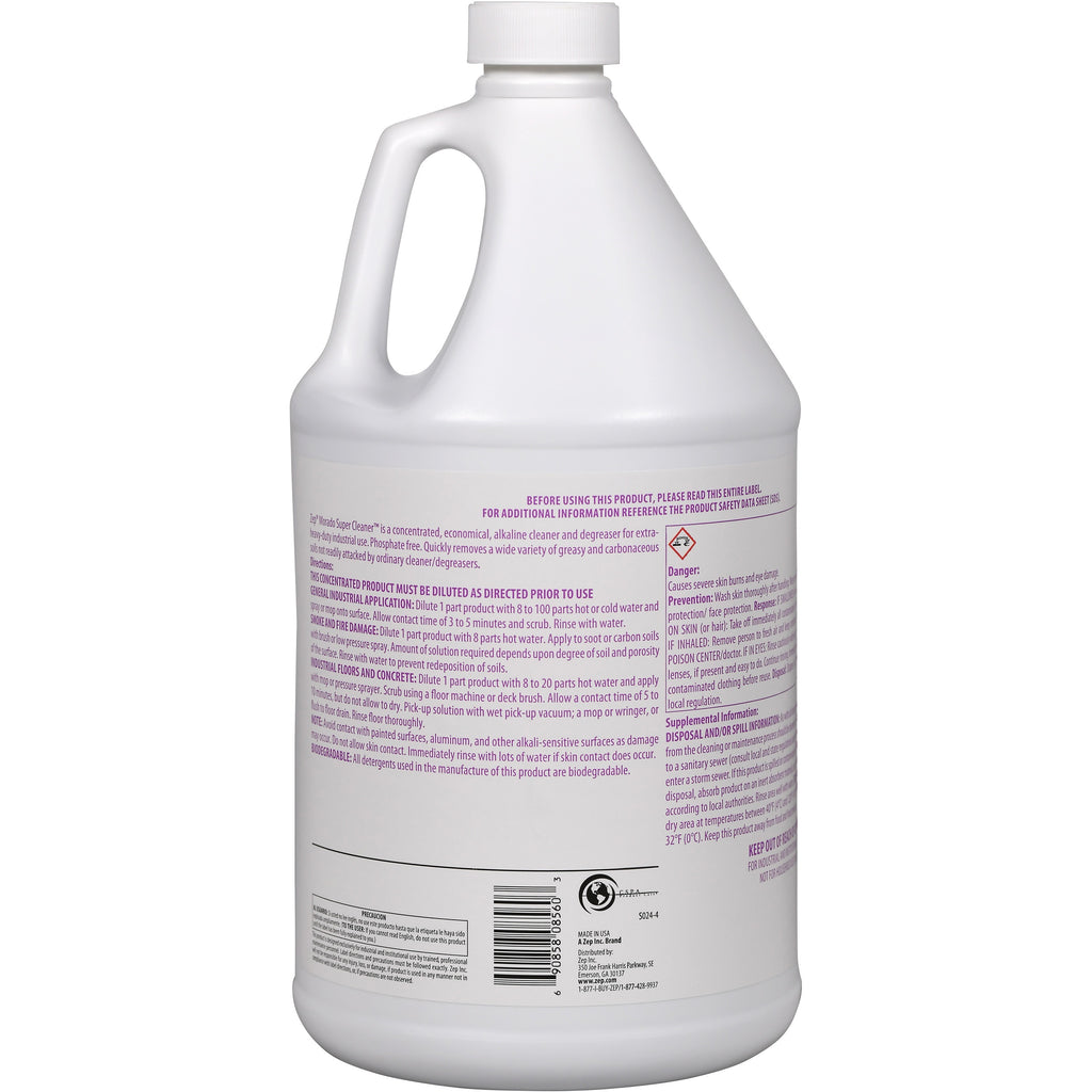 Zep Morado Super Cleaner - Concentrate - 128 fl oz (4 quart) - 1 Each - Purple, Clear - 2