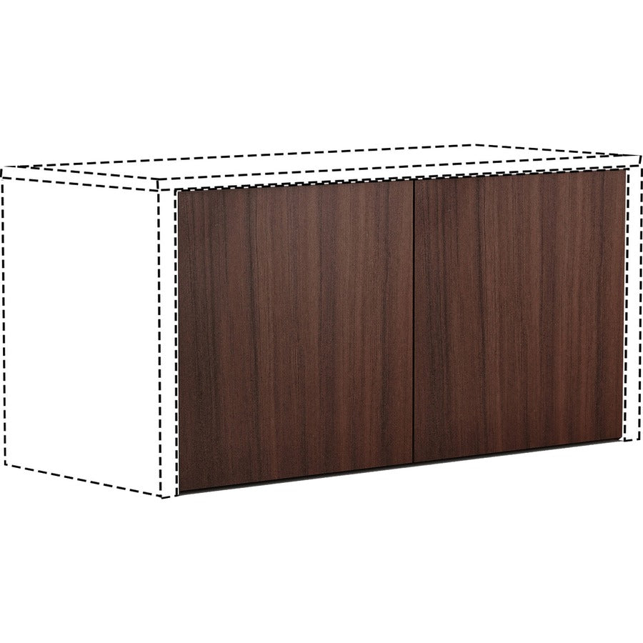 Lorell Essentials Series Wall-Mount Hutch Door Kit - 0.1" Edge, 17" x 1"16" , 0.7" - Finish: Espresso