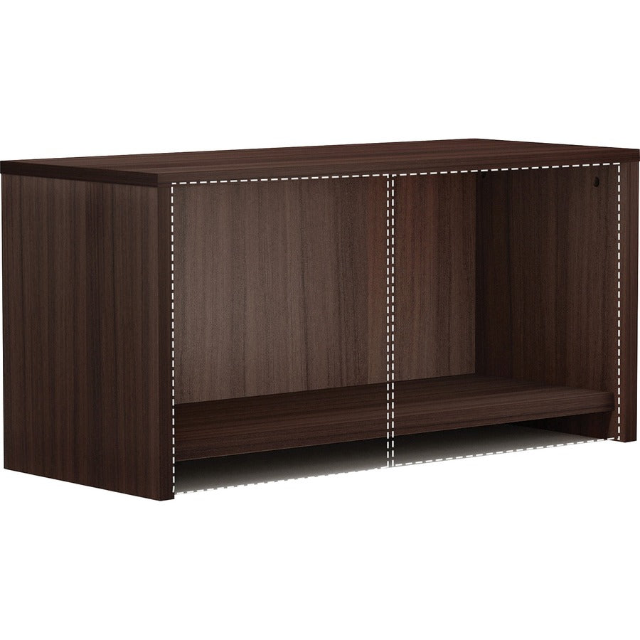 Lorell Essentials Series Wall-Mount Hutch - 36" x 15"17" , 1" Bottom Panel, 1" Side Panel, 0.6" Back Panel - Band Edge - Material: Laminate - Finish: Espresso Laminate