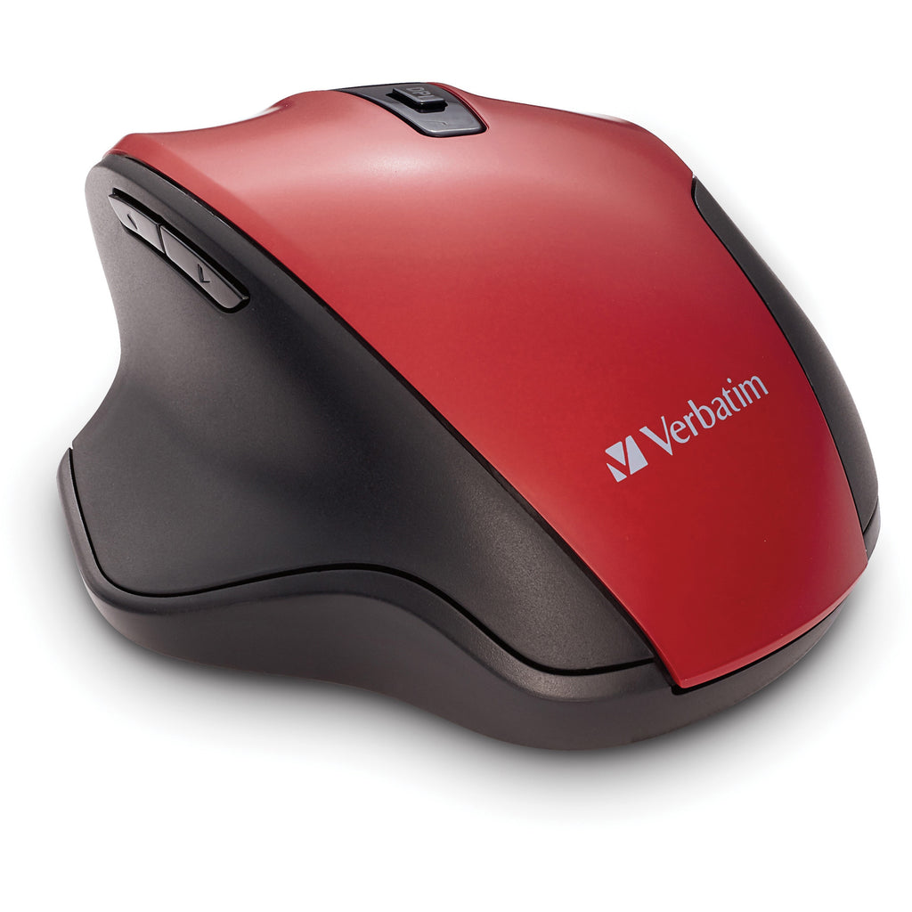 verbatim-silent-ergonomic-wireless-blue-led-mouse-red-blue-led-optical-wireless-radio-frequency-240-ghz-red-1-pack-usb-1600-dpi-6-buttons_ver70243 - 1