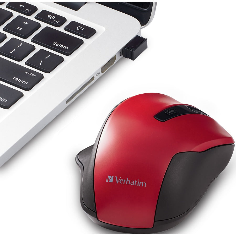 verbatim-silent-ergonomic-wireless-blue-led-mouse-red-blue-led-optical-wireless-radio-frequency-240-ghz-red-1-pack-usb-1600-dpi-6-buttons_ver70243 - 6