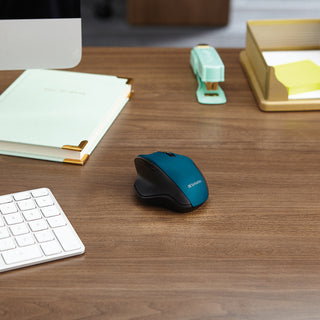 Verbatim Silent Ergonomic Wireless Blue LED Mouse - Dark Teal - Blue LED/Optical - Wireless - Radio Frequency - 2.40 GHz - Dark Teal - 1 Pack - USB - 1600 dpi - 6 Button(s)
