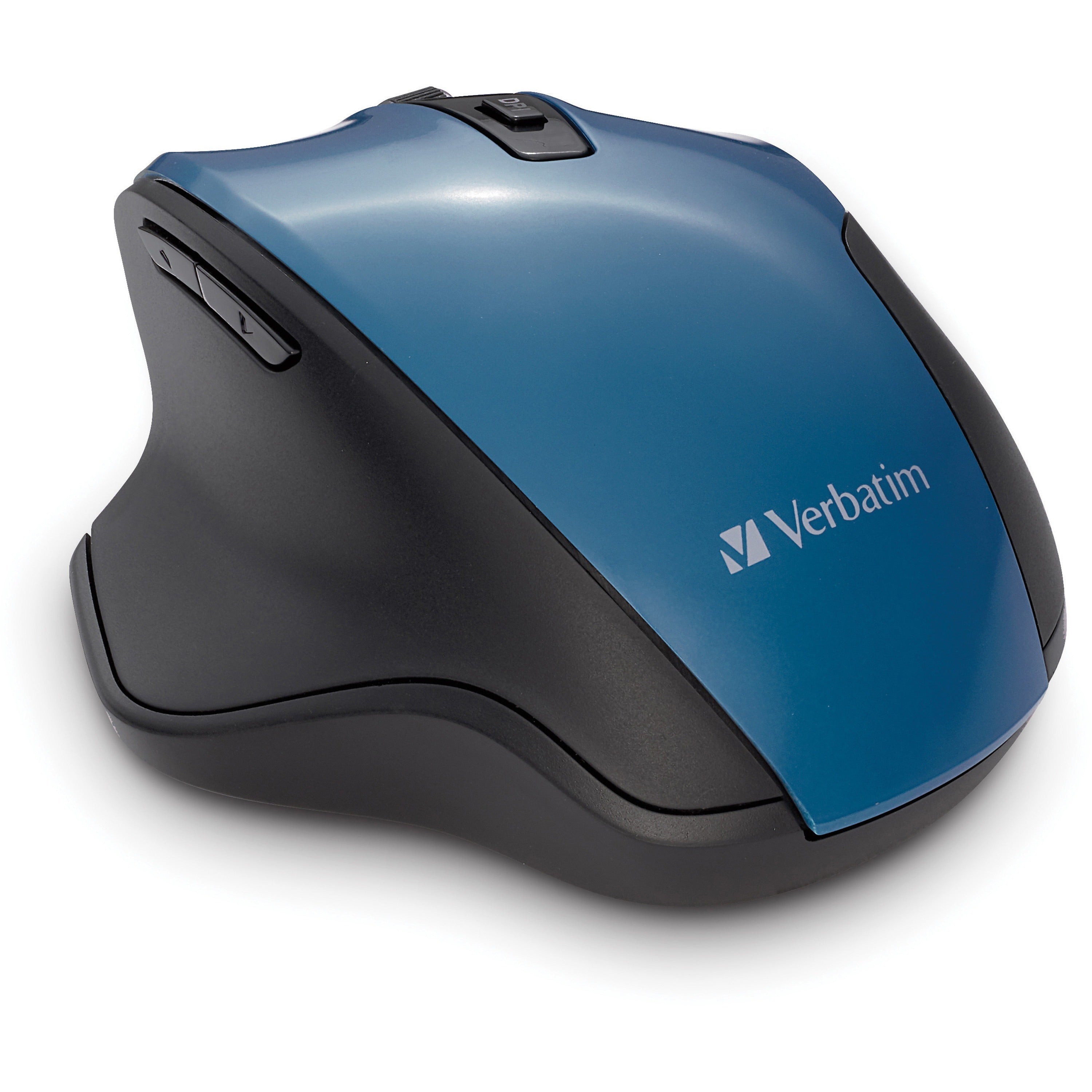 verbatim-silent-ergonomic-wireless-blue-led-mouse-dark-teal-blue-led-optical-wireless-radio-frequency-240-ghz-dark-teal-1-pack-usb-1600-dpi-6-buttons_ver70244 - 1