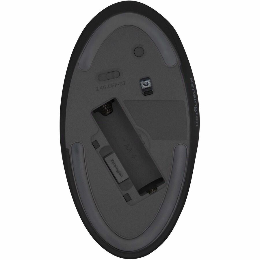 Kensington Pro Fit Ergo Wireless Mouse - Wireless - Bluetooth/Radio Frequency - 2.40 GHz - Black - 1 Pack - USB - 1600 dpi - 5 Button(s)