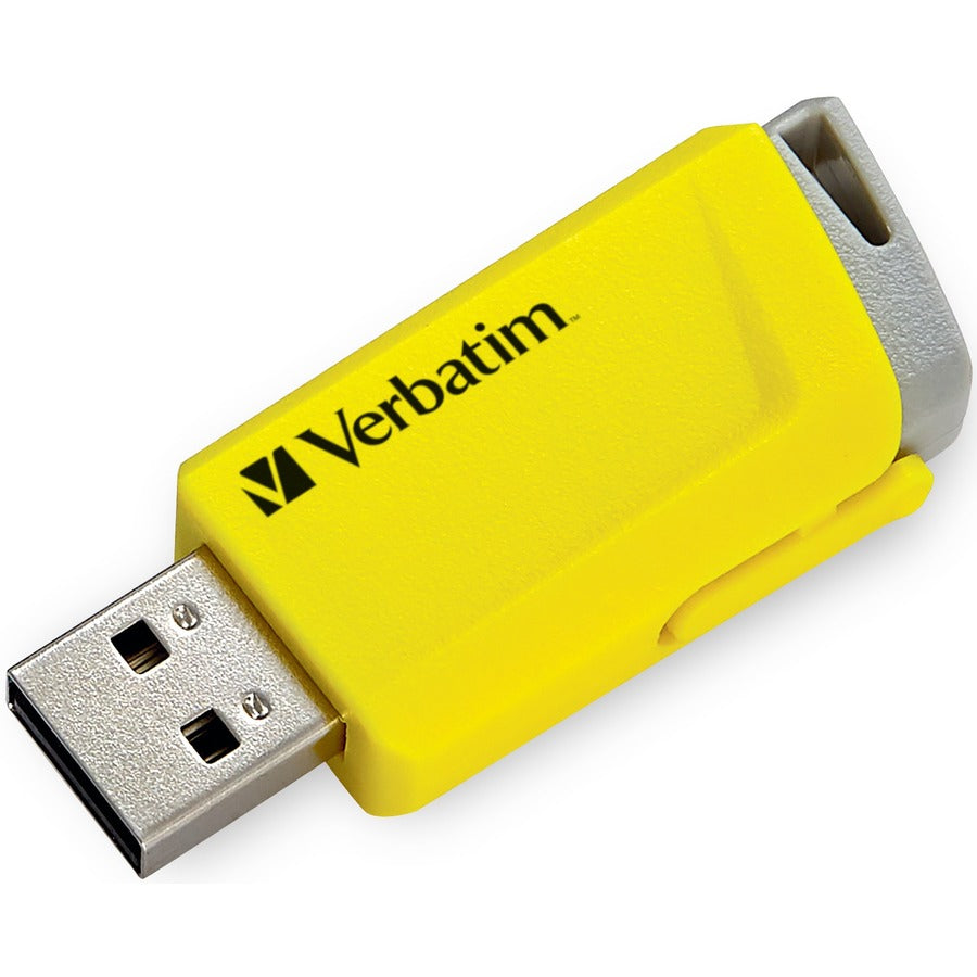 Verbatim 16GB Store 'n' Click USB Flash Drive - 16 GB - USB - Blue, Yellow - Lifetime Warranty - 2 / Pack