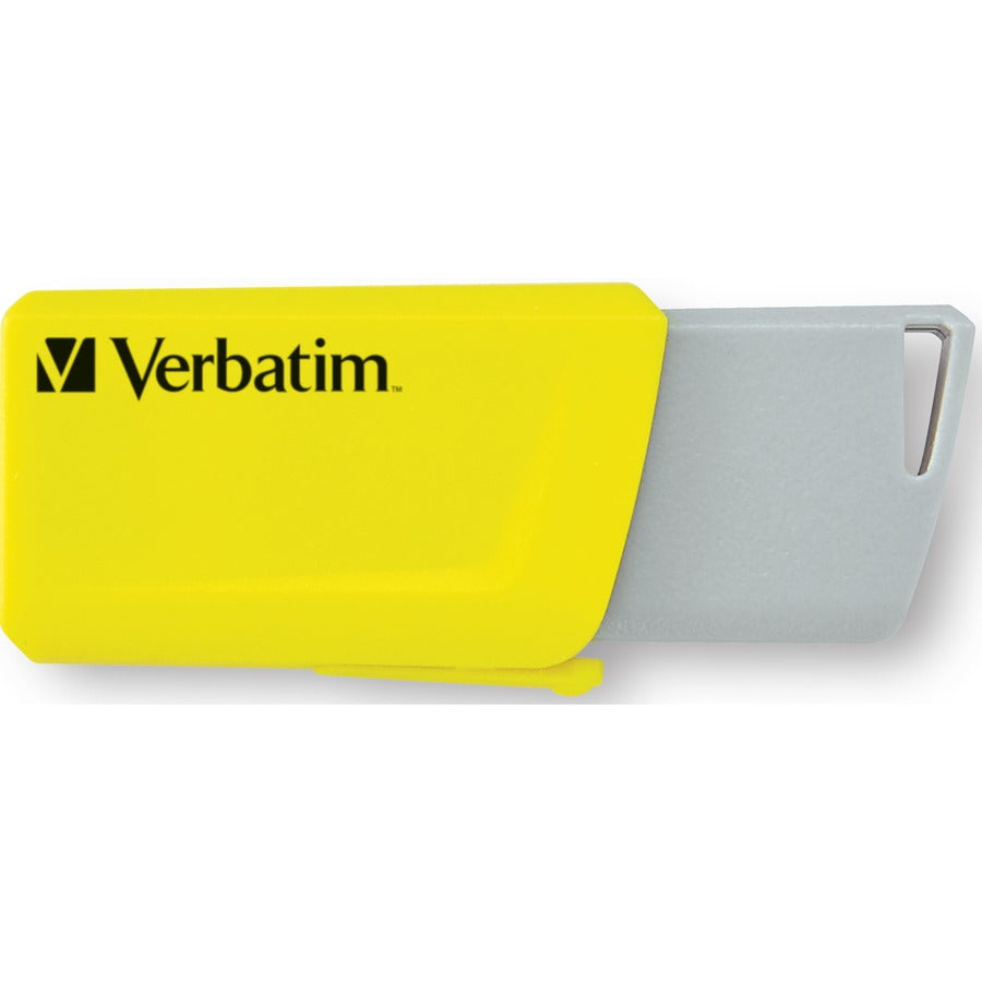 Verbatim 16GB Store 'n' Click USB Flash Drive - 16 GB - USB - Blue, Yellow - Lifetime Warranty - 2 / Pack