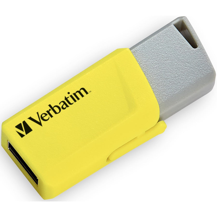 Verbatim 16GB Store 'n' Click USB Flash Drive - 16 GB - USB - Blue, Yellow - Lifetime Warranty - 2 / Pack