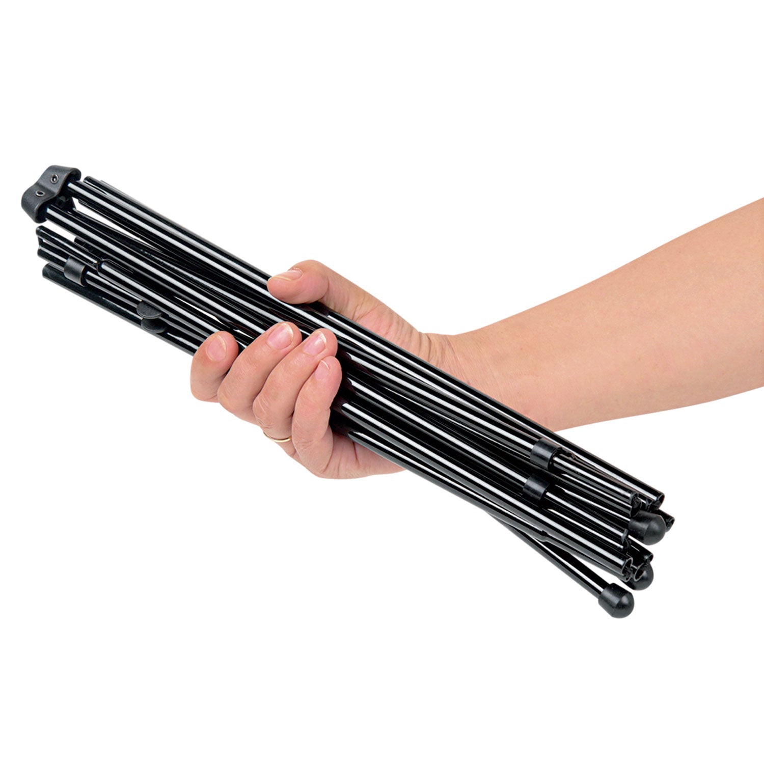 Heavy-Duty Instant Setup Foldaway Easel, Adjusts 25" to 63" High, Aluminum, Black - 