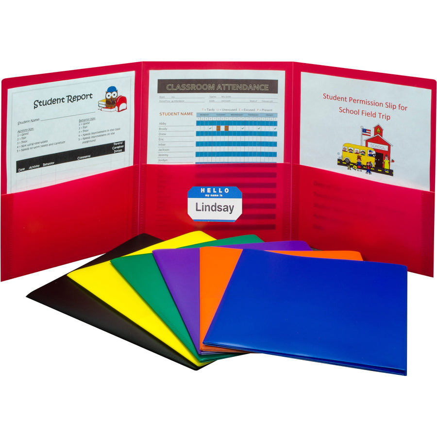 c-line-letter-pocket-folder-8-1-2-x-11-3-internal-pockets-black-blue-green-orange-red-purple-yellow-1-each_cli33940 - 2