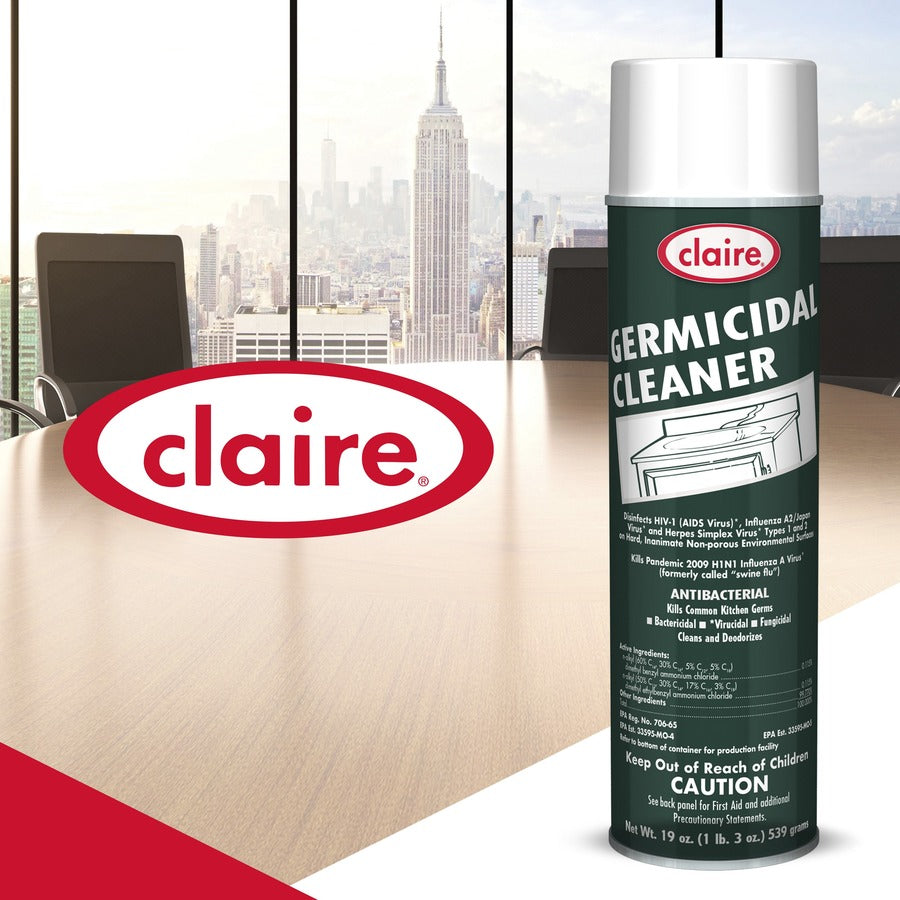 Claire Foaming Germicidal Cleaner - 20 fl oz (0.6 quart) - Floral Scent - 12 / Carton - Disinfectant, Deodorize - White