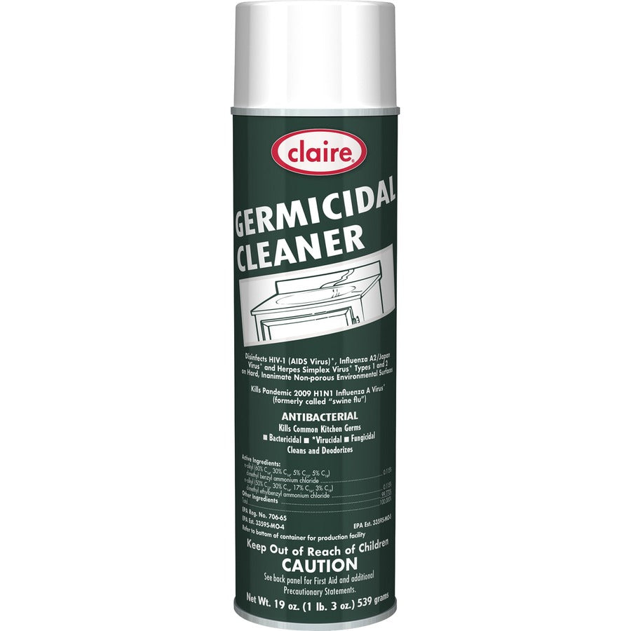 Claire Foaming Germicidal Cleaner - 20 fl oz (0.6 quart) - Floral Scent - 12 / Carton - Disinfectant, Deodorize - White