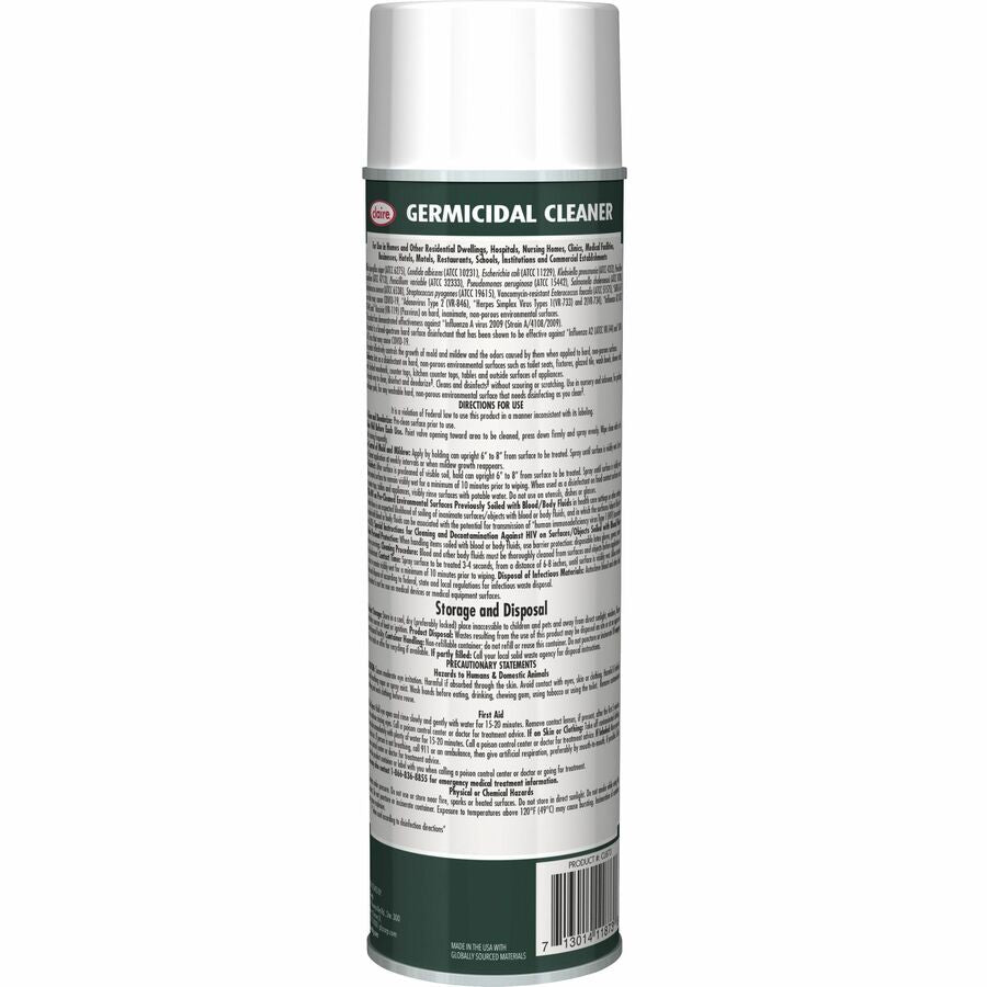 Claire Foaming Germicidal Cleaner - 20 fl oz (0.6 quart) - Floral Scent - 12 / Carton - Disinfectant, Deodorize - White
