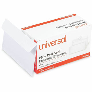 Peel Seal Strip Business Envelope, #6 3/4, Square Flap, Self-Adhesive Closure, 3.63 x 6.5, White, 100/Box