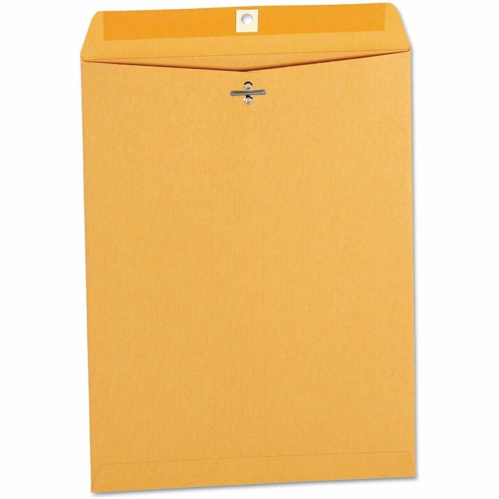 Kraft Clasp Envelope, #12 1/2, Square Flap, Clasp/Gummed Closure, 9.5 x 12.5, Brown Kraft, 100/Box