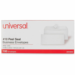 Peel Seal Strip Business Envelope, #10, Square Flap, Self-Adhesive Closure, 4.13 x 9.5, White, 100/Box