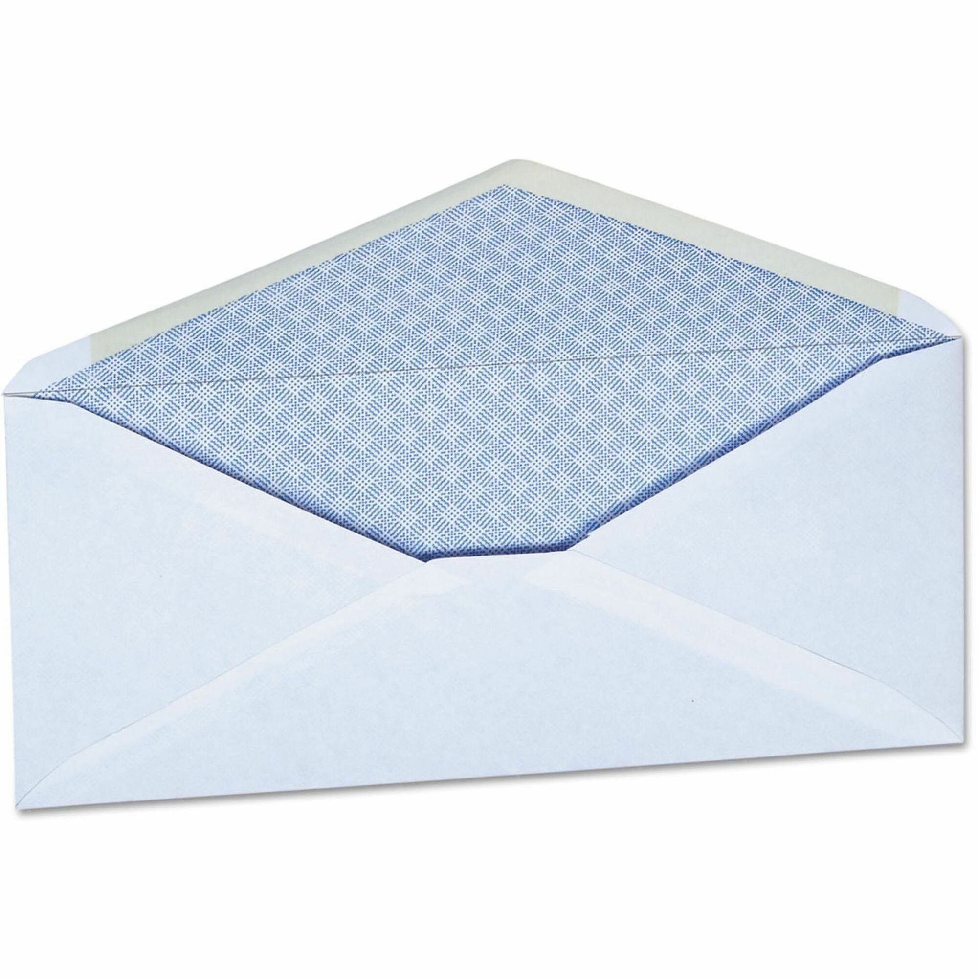 Open-Side Security Tint Business Envelope, #10, Monarch Flap, Gummed Closure, 4.13 x 9.5, White, 500/Box