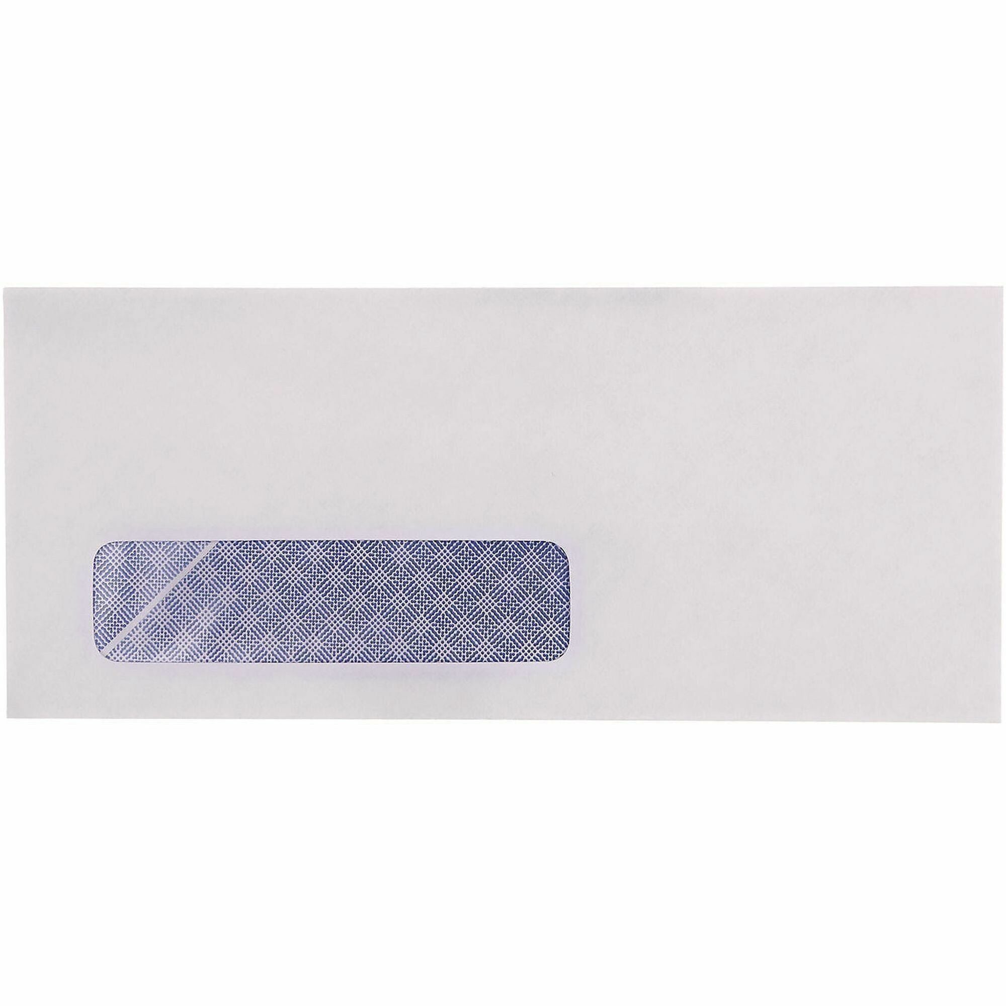 Open-Side Security Tint Business Envelope, 1 Window, #10, Commercial Flap, Gummed Closure, 4.13 x 9.5, White, 500/Box