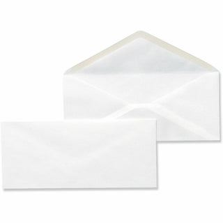 Open-Side Business Envelope, #10, Monarch Flap, Gummed Closure, 4.13 x 9.5, White, 500/Box