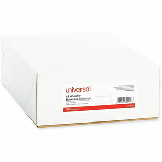 Open-Side Business Envelope, 1 Window, #9, Square Flap, Gummed Closure, 3.88 x 8.88, White, 500/Box