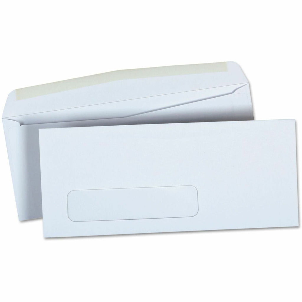 Open-Side Business Envelope, 1 Window, #9, Square Flap, Gummed Closure, 3.88 x 8.88, White, 500/Box