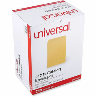 Catalog Envelope, 28 lb Bond Weight Kraft, #12 1/2, Square Flap, Gummed Closure, 9.5 x 12.5, Brown Kraft, 250/Box