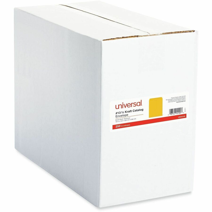 Catalog Envelope, #13 1/2, Square Flap, Gummed Closure, 10 x 13, Brown Kraft, 250/Box