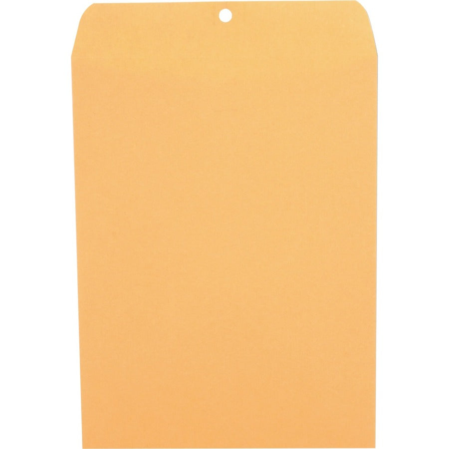 Kraft Clasp Envelope, #90, Square Flap, Clasp/Gummed Closure, 9 x 12, Brown Kraft, 100/Box