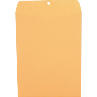 Kraft Clasp Envelope, #90, Square Flap, Clasp/Gummed Closure, 9 x 12, Brown Kraft, 100/Box