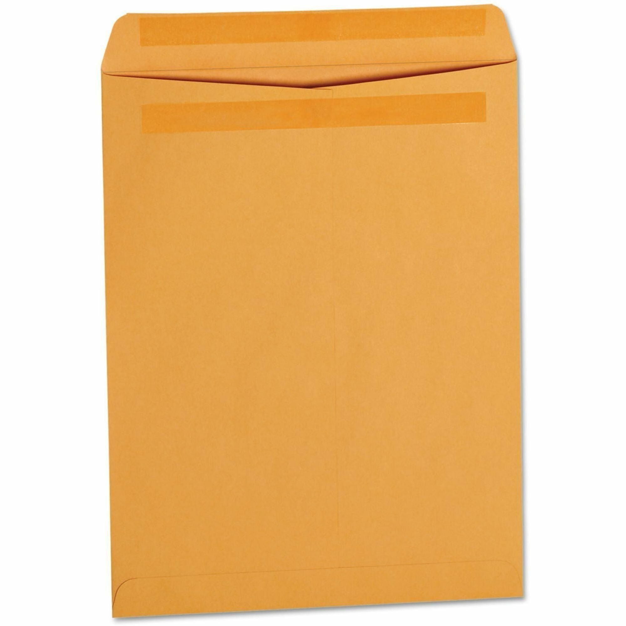 Self-Stick Open End Catalog Envelope, #13 1/2, Square Flap, Self-Adhesive Closure, 10 x 13, Brown Kraft, 250/Box