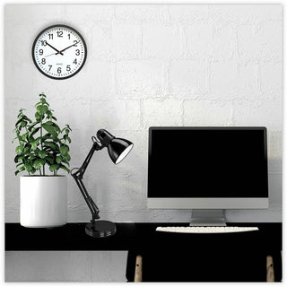 Classic Round Wall Clock, 12.63" Overall Diameter, Black Case, 1 AA (sold separately)