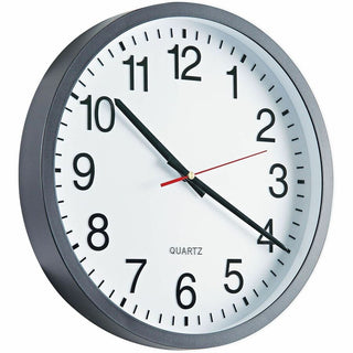 Classic Round Wall Clock, 12.63" Overall Diameter, Black Case, 1 AA (sold separately)