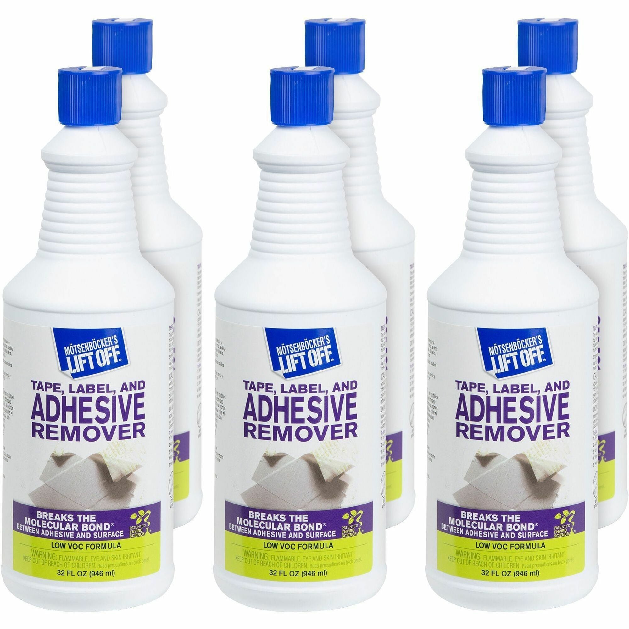Mtsenbcker's Lift Off Tape/Label Adhesive Remover - 1 quart - For Tape Adhesive, Label Adhesive, Grease, Oil Gum, Tar, Spray Adhesive, Sticker Adhesive, Chewing Gum, Wax, Glue, Residue Remover - White 6 / Carton