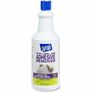Mtsenbcker's Lift Off Tape/Label Adhesive Remover - 1 quart - For Tape Adhesive, Label Adhesive, Grease, Oil Gum, Tar, Spray Adhesive, Sticker Adhesive, Chewing Gum, Wax, Glue, Residue Remover - White 6 / Carton