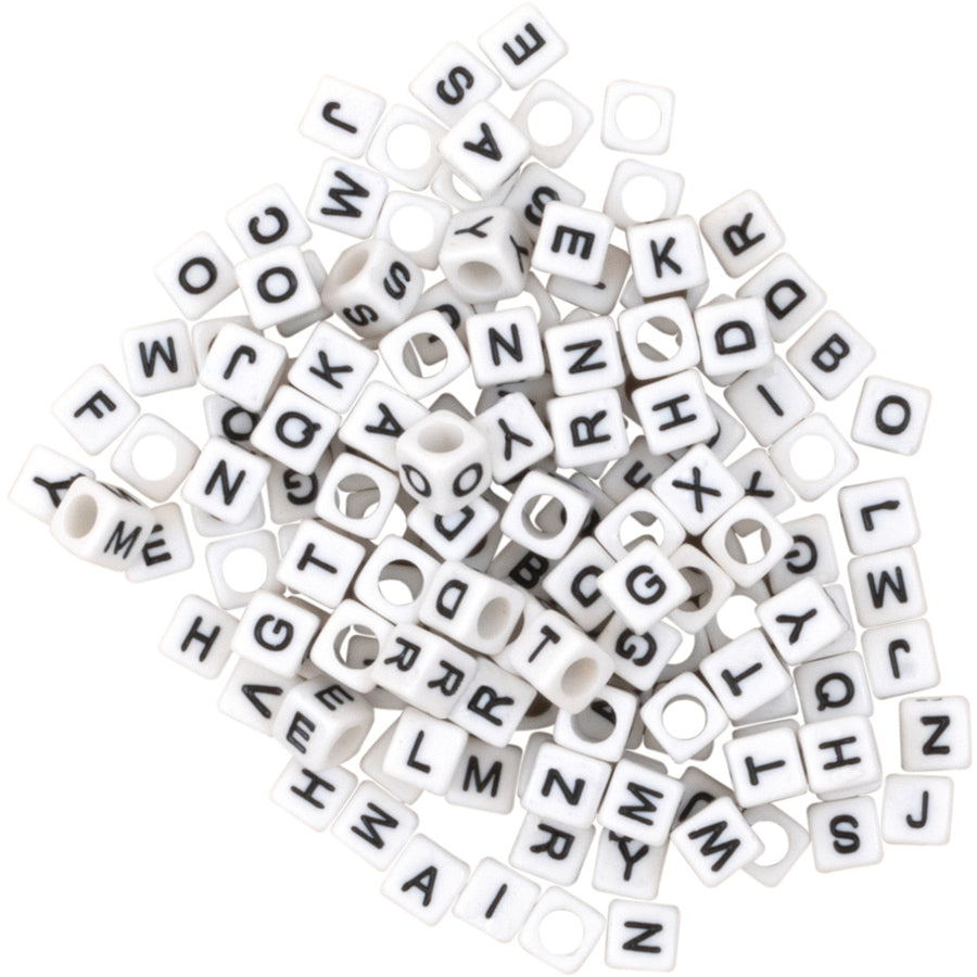 Pacon Alphabet Beads - Skill Learning: Alphabet - White, Black - 7