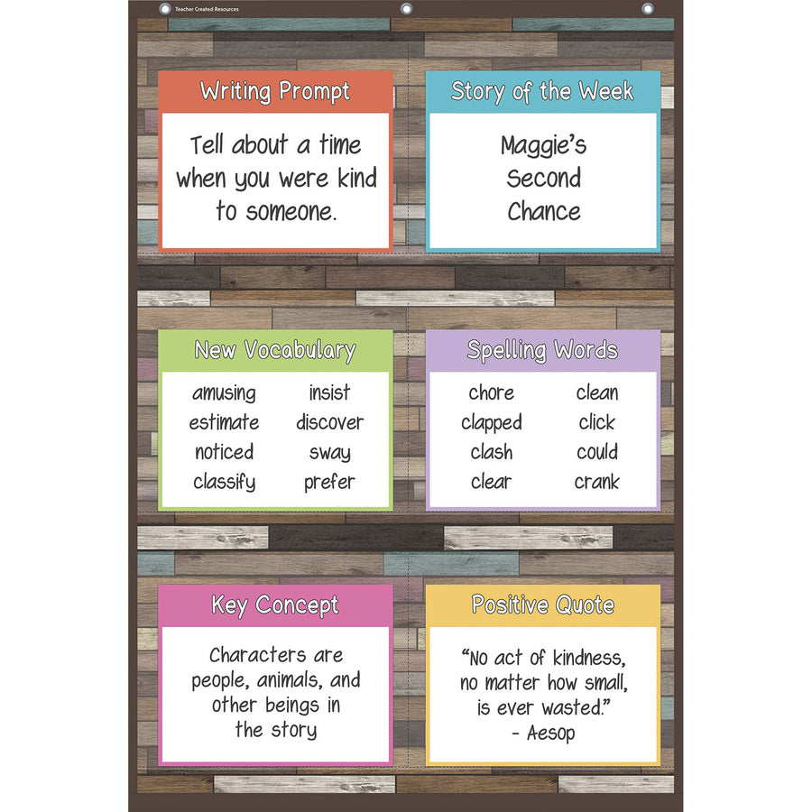 teacher-created-resources-reclaimed-wood-6-pocket-chart-theme-subject-learning-1-each_tcr20326 - 2