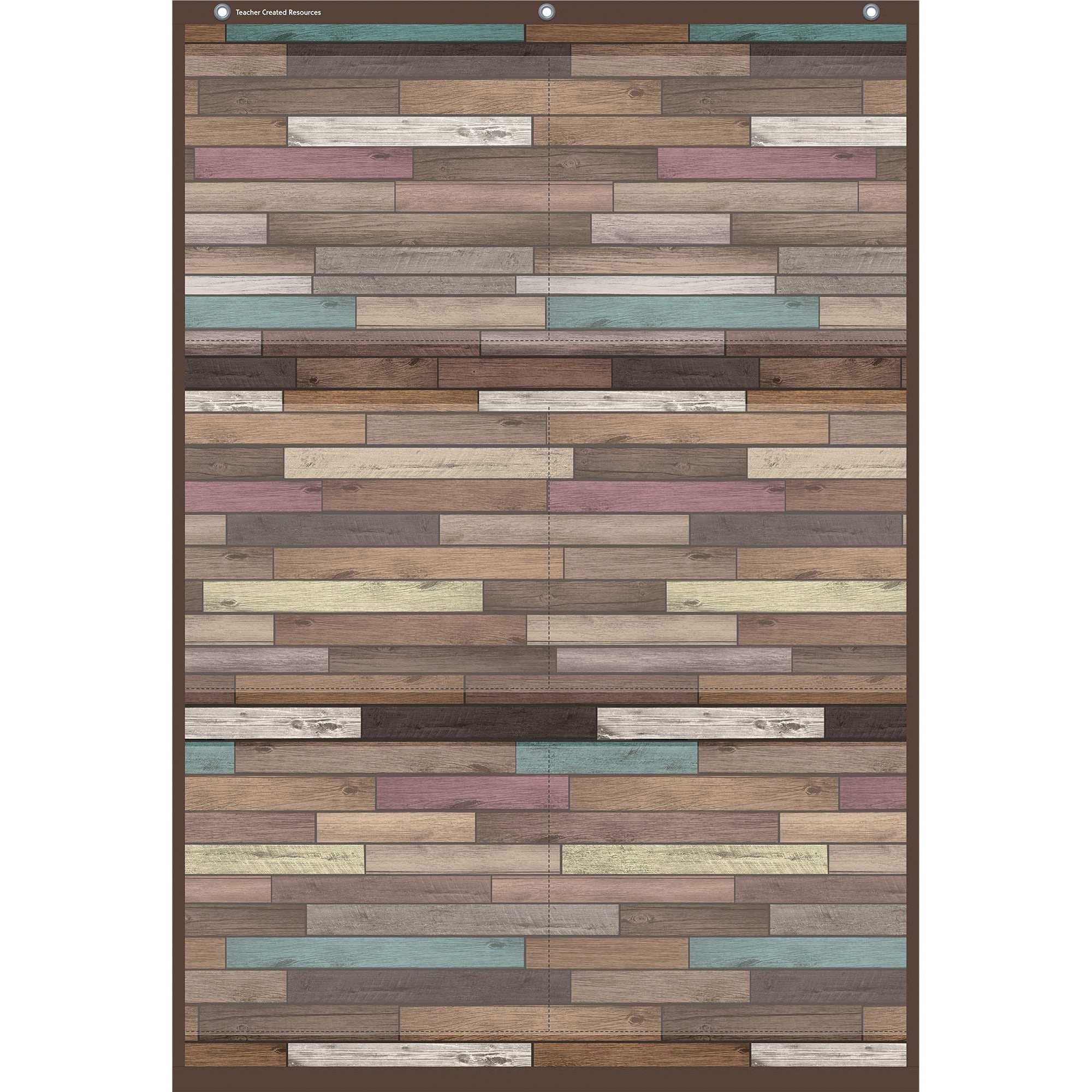 teacher-created-resources-reclaimed-wood-6-pocket-chart-theme-subject-learning-1-each_tcr20326 - 1