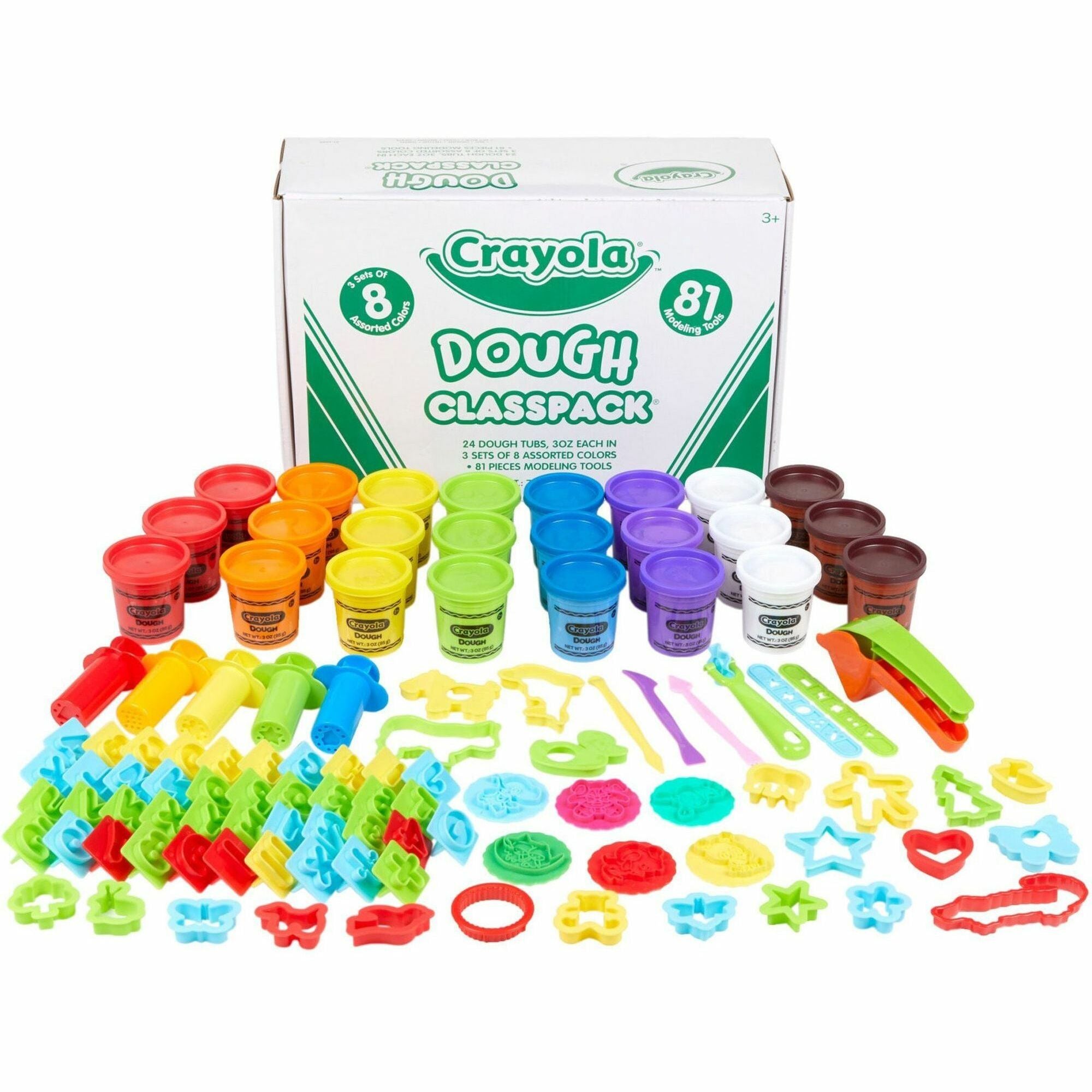 Dough Classpack, 3 oz, 8 Assorted Colors with 81 Modeling Tools
