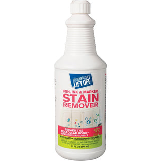 Mtsenbcker's Lift Off Pen/Ink/Marker Stain Remover - 32 fl oz (1 quart) - 6 / Carton - Environmentally Friendly, Water Based, Color Safe - White