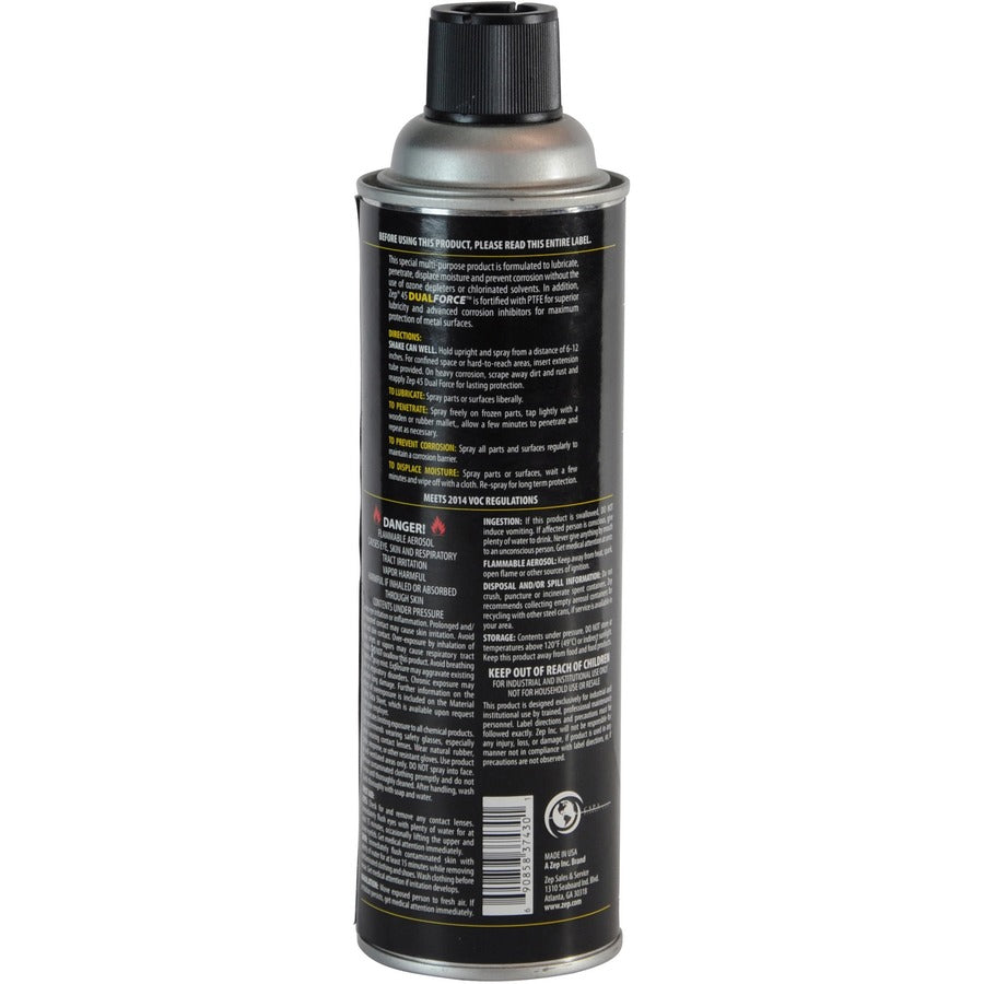 Zep 45 Dual-Force Lubricant/Penetrant - 14 fl oz - Corrosion Resistant - 12 / Carton