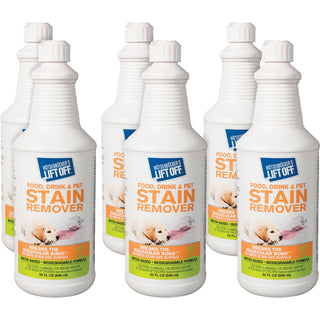 Mtsenbcker's Lift Off Food/Drink/Pet Stain Remover - 32 fl oz (1 quart)Bottle - 6 / Carton - Environmentally Friendly - White