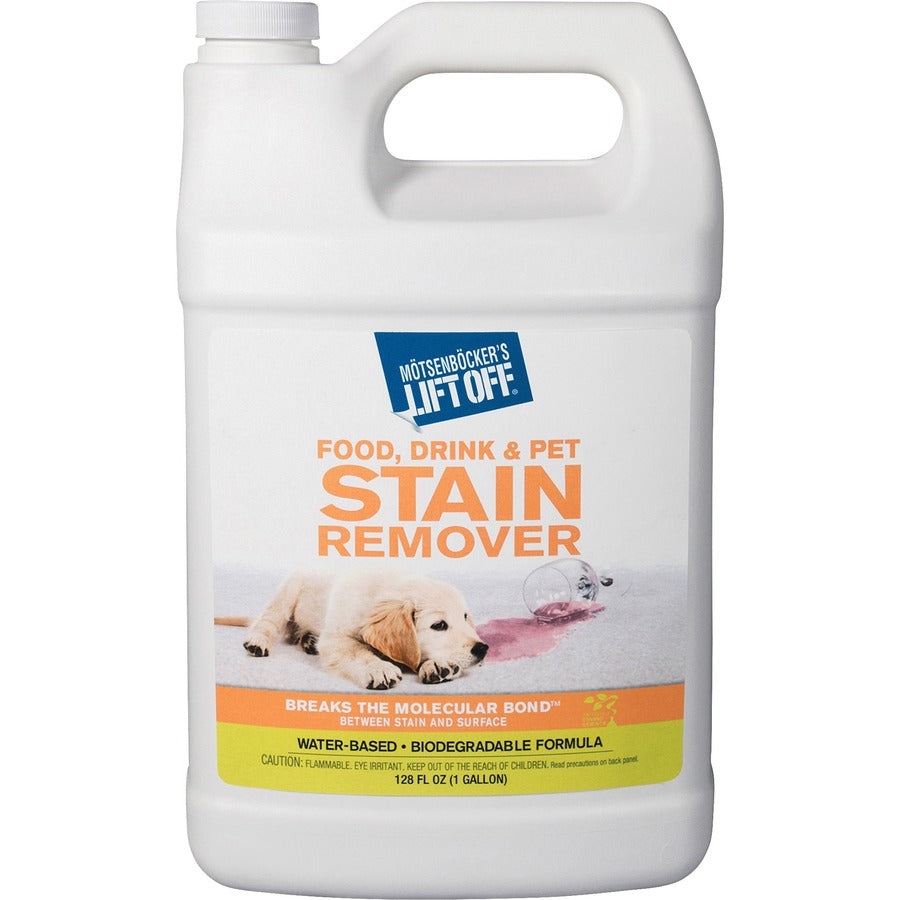 Mtsenbcker's Lift Off Food/Drink/Pet Stain Remover - 128 fl oz (4 quart)Bottle - 4 / Carton - Environmentally Friendly - White