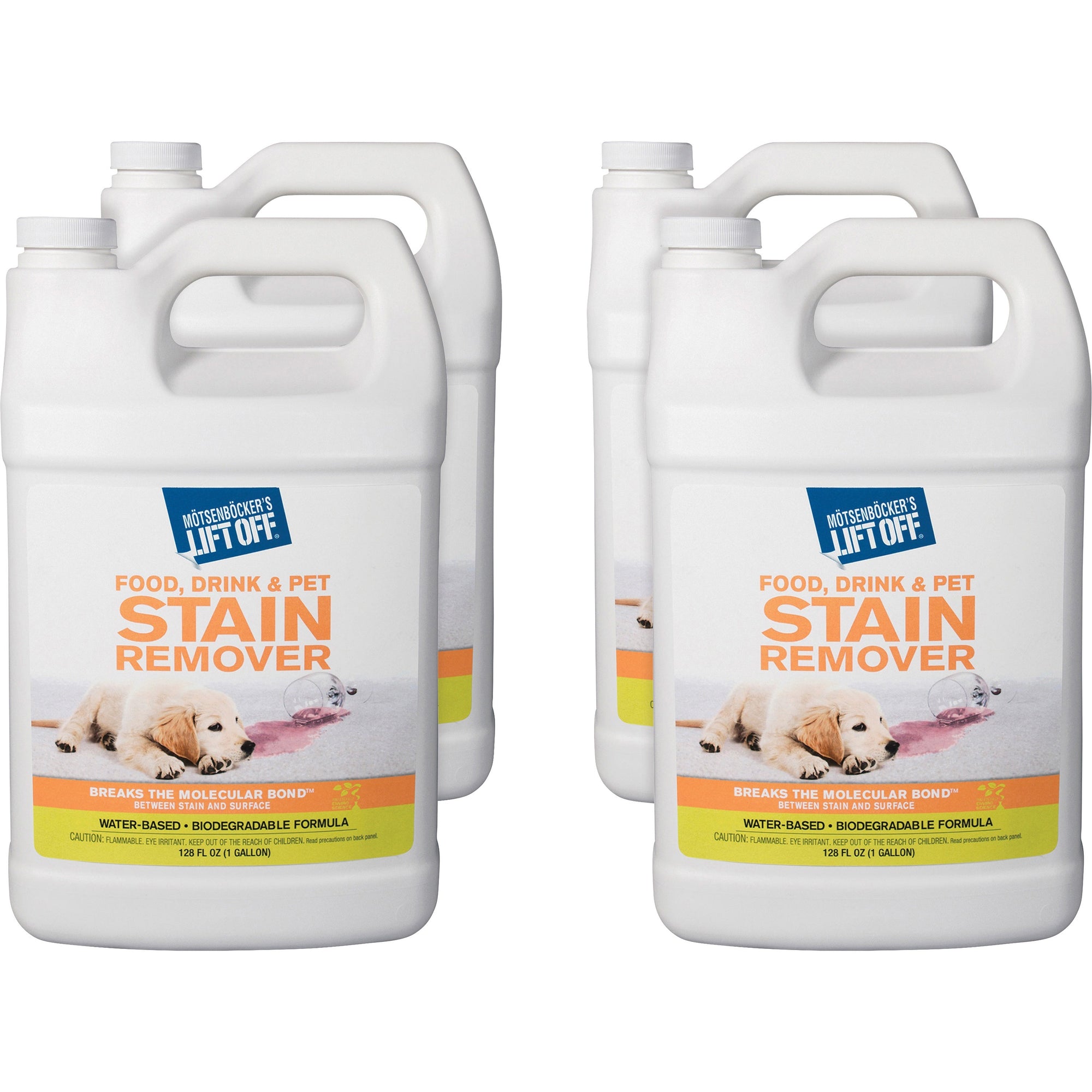 Mtsenbcker's Lift Off Food/Drink/Pet Stain Remover - 128 fl oz (4 quart)Bottle - 4 / Carton - Environmentally Friendly - White